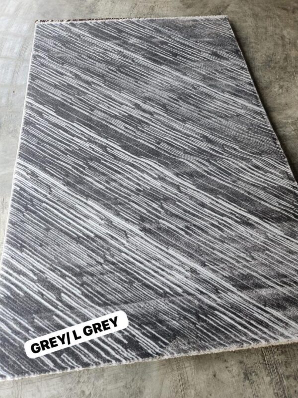 Modern Abstract Rug in Grey and Light Grey