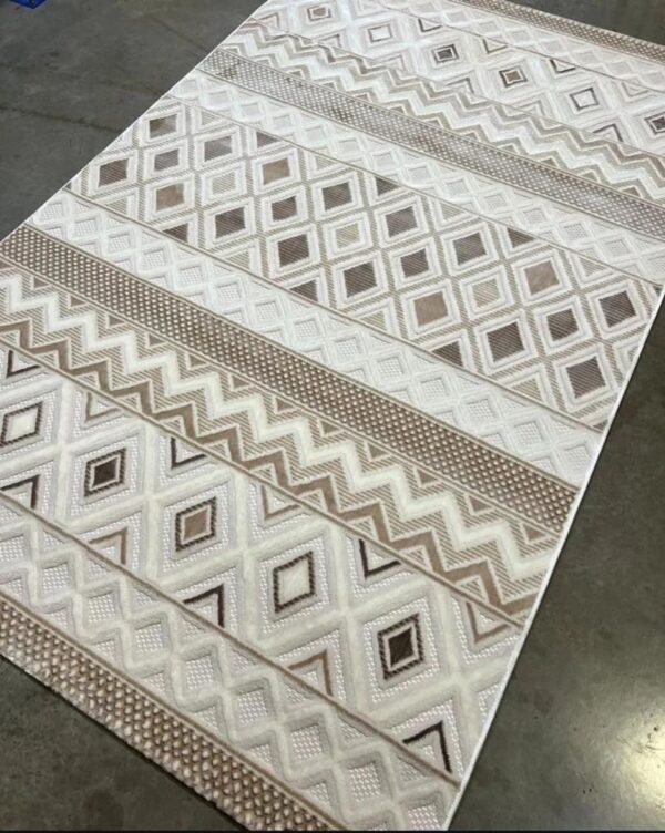 Textured Tribal Rug in Neutral Tones