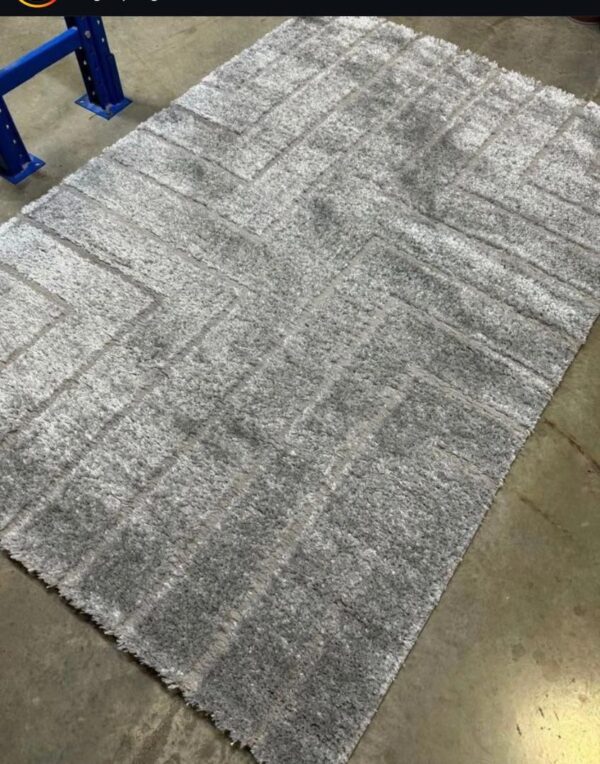 Textured Grey Rug with Subtle Geometric Pattern