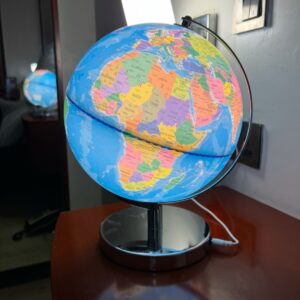 BLUE WORLD MAP GLOBE DECOR WITH LIGHTING