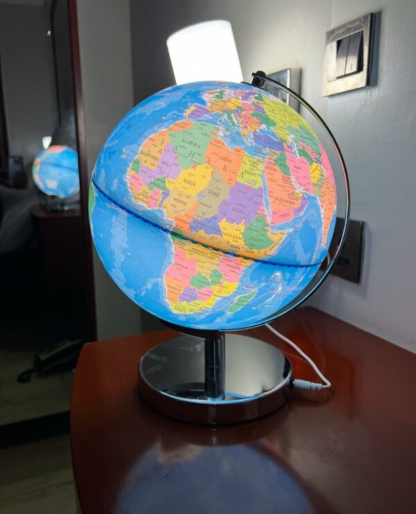 BLUE WORLD MAP GLOBE DECOR WITH LIGHTING