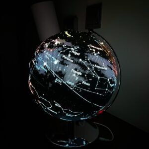 BLUE GLOBE DECOR WITH CONSTELLATION LIGHT