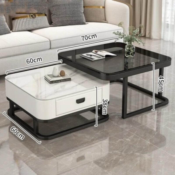 2-IN-1 GLASS TOP CENTER TABLE